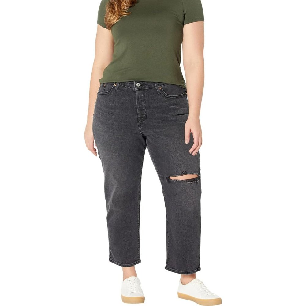 Levi's NWT Women's Black WEDGIE Straight Cut & Dry Jeans, Size 16W